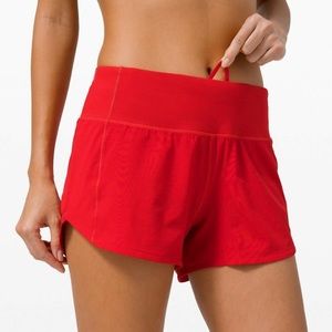 Lululemon Speed Up Short Long 4" Carnation Red